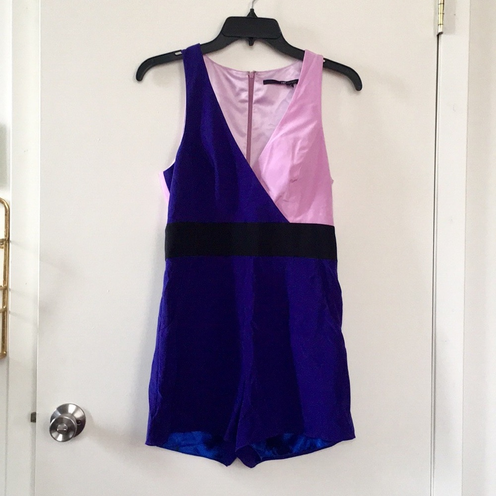 Jay Godfrey Silk Colorblock Romper